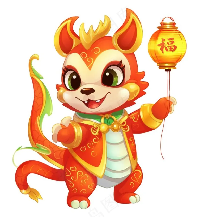 喜庆红色龙(1024x1088)