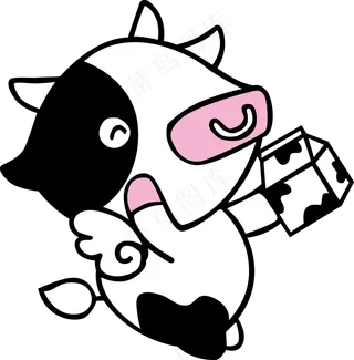 奶牛  卡通  彩色  海报