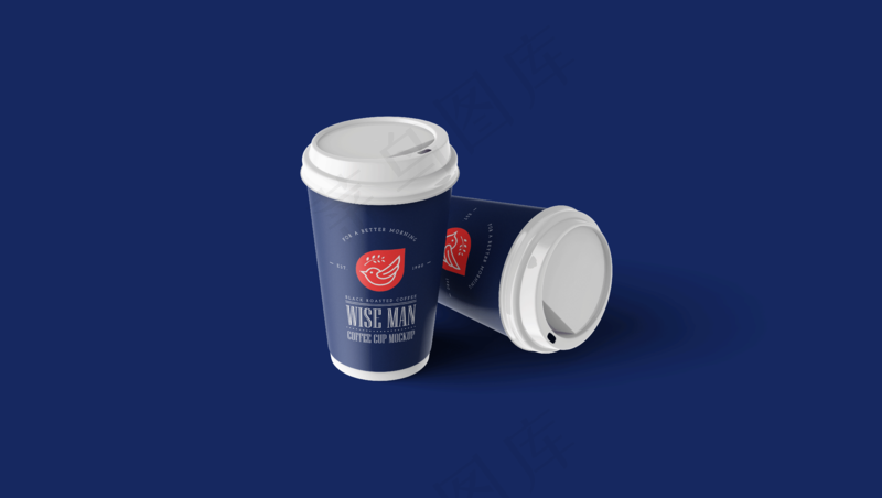 单色背景简约塑料咖啡杯样机17