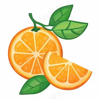 橘子橙子水果卡通插画免抠