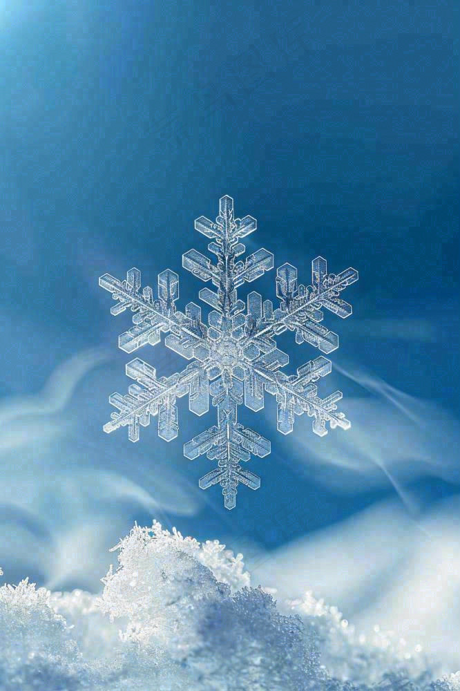 冬天雪花蓝色背景立冬冬至背景(896x1344)