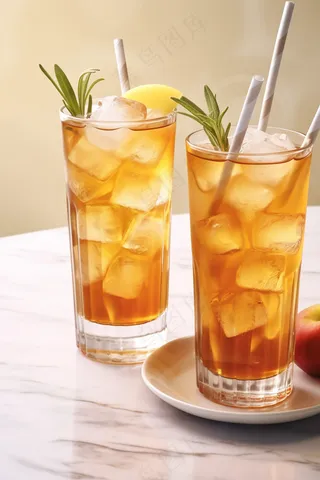 夏日冰镇红茶果茶饮料摄影图