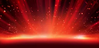 红色喜庆线条曲线科技风粒子流光特效红色展板背景