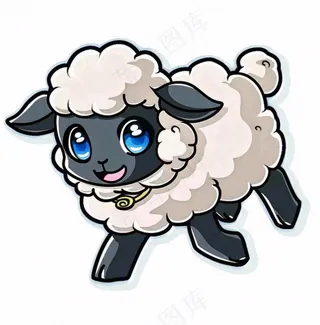 小绵羊动物卡通插画免抠