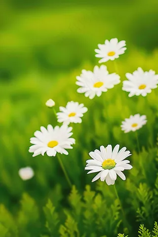 白色小雏菊鲜花摄影图