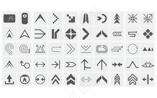 白色箭头装饰矢量免扣AI素材