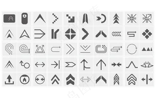 白色箭头装饰矢量免扣AI素材