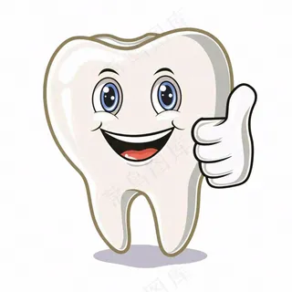 牙齿洁白牙科卡通插画免抠