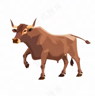 牛水牛黄牛牲畜十二生肖卡通插画免抠