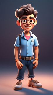 3D卡通人物教师男性3