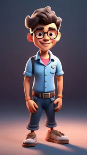 3D卡通人物教师男性3