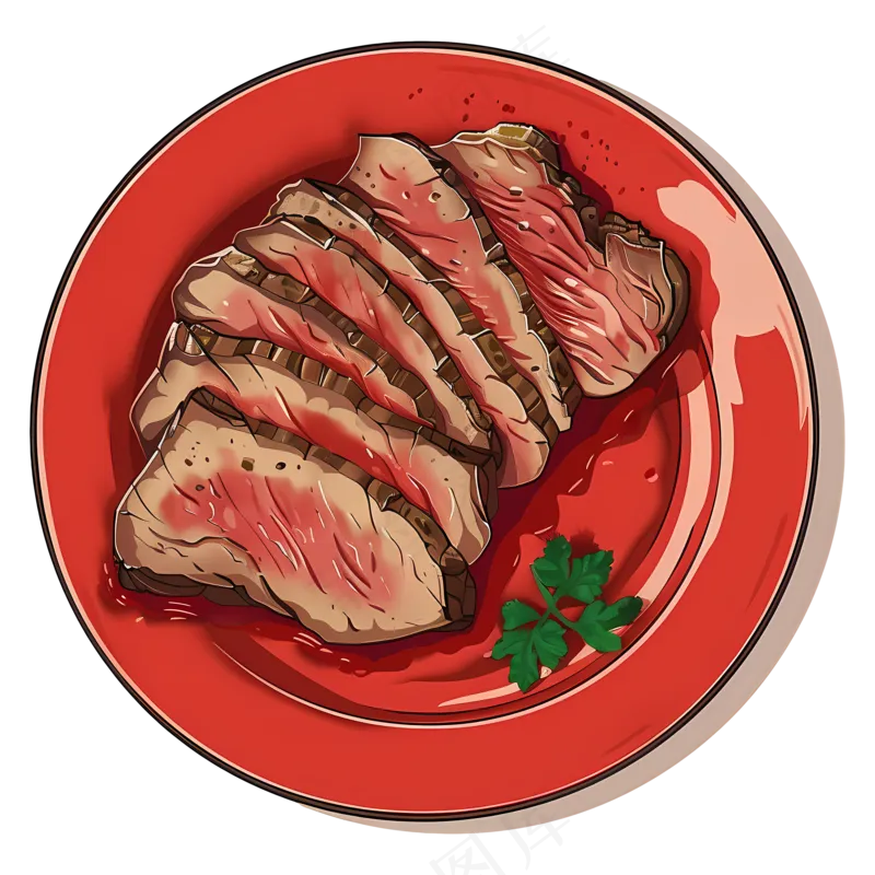 免抠一盘卡通牛肉片