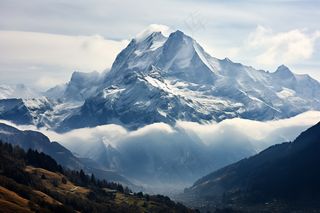 户外雪山山脉山林