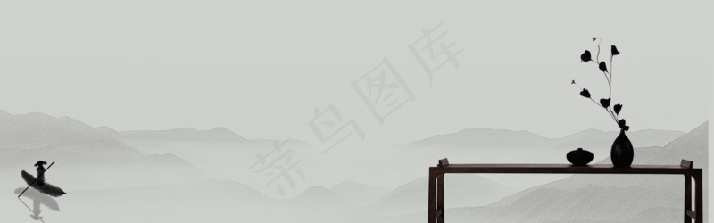 中式水墨PSD分层古风banner模板120psd模版下载