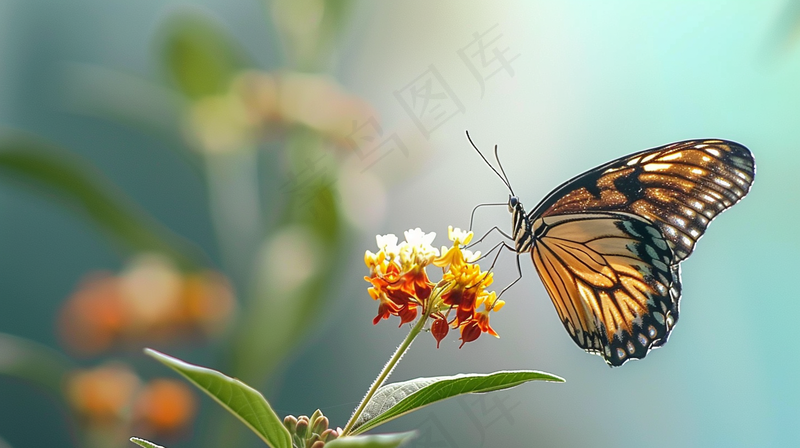 蝴蝶春天花丛蝶恋花摄影图(4368x2448)