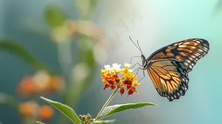 蝴蝶春天花丛蝶恋花摄影图