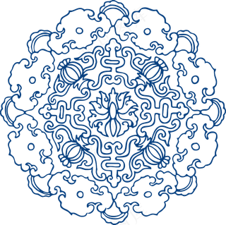 古代青花瓷图案花纹中国风图案祥云纹理传统图腾PNG免扣素材