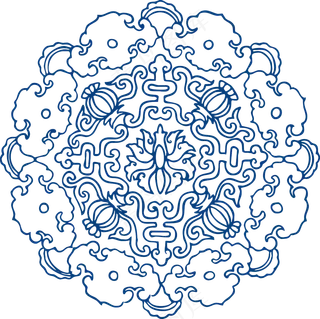古代青花瓷图案花纹中国风图案祥云纹理传统图腾PNG免扣素材