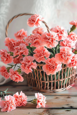 康乃馨鲜花花束摄影图
