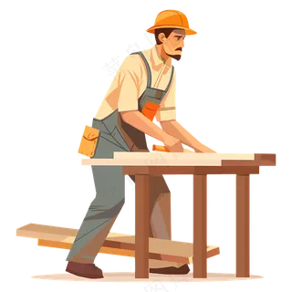 免抠卡通的木工大叔