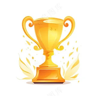 金色奖杯卡通插画免抠