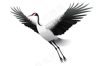 仙鹤白鹤古风插画免抠