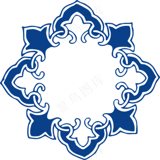 古代青花瓷图案花纹中国风图案祥云纹理传统图腾PNG免扣素材