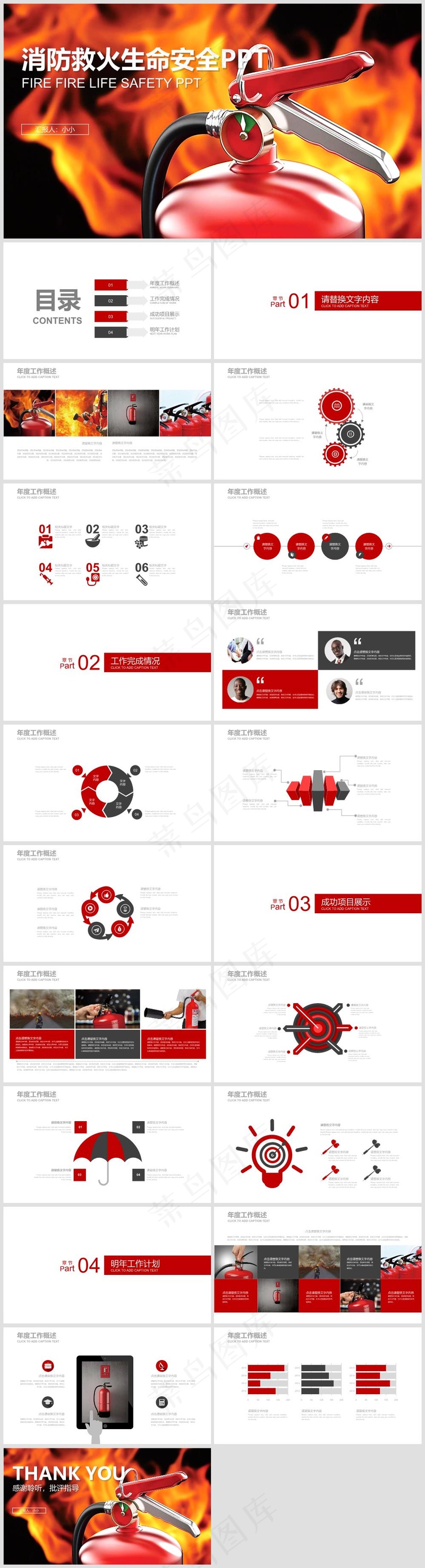 企业公司员工消防安全教育培训PPT模板047