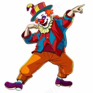 小丑愚人节搞怪人物卡通插画免抠