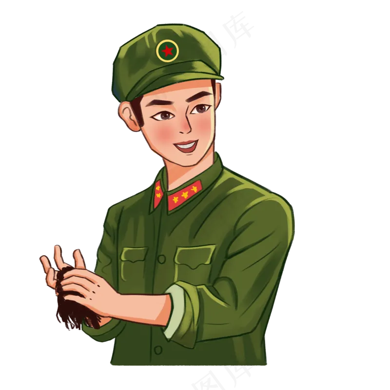 军绿色雷锋人物免扣元素 (4)