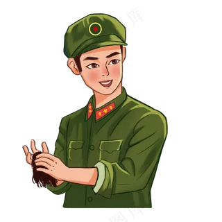 军绿色雷锋人物免扣元素 (4)