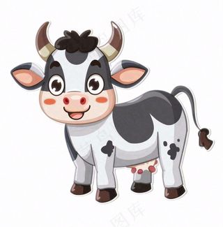 奶牛母牛动物卡通插画免抠