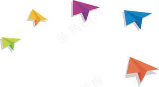 卡通手绘箭头纸飞机PNG免抠元素图片海报背景儿童装饰漂浮