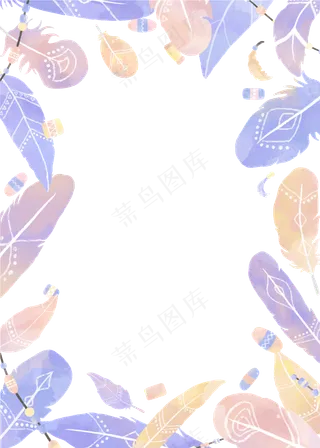 紫色羽毛背景矢量免扣素材