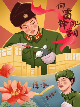 向雷*学习正能量海报元素