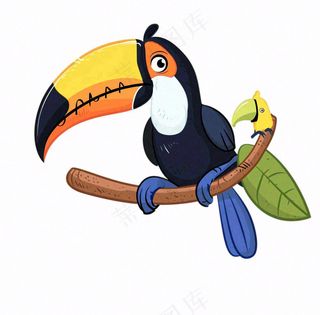 大嘴巴鸟鸟类动物卡通插画免抠