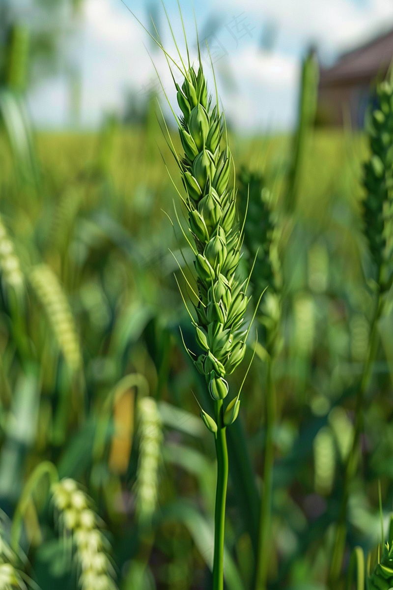 小麦绿色麦穗小米那芒种粮食摄影图