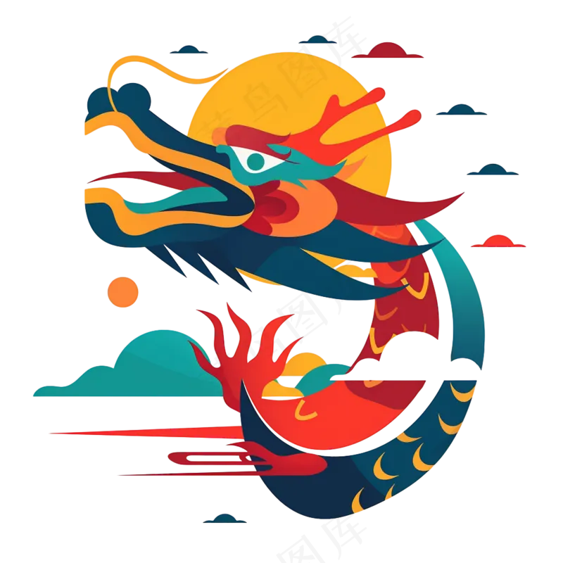 国潮插画腾龙