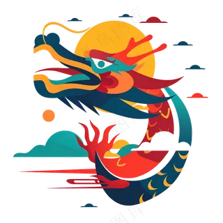 国潮插画腾龙