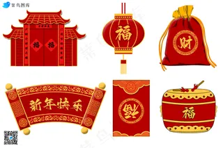 中国新年矢量图形插画元素