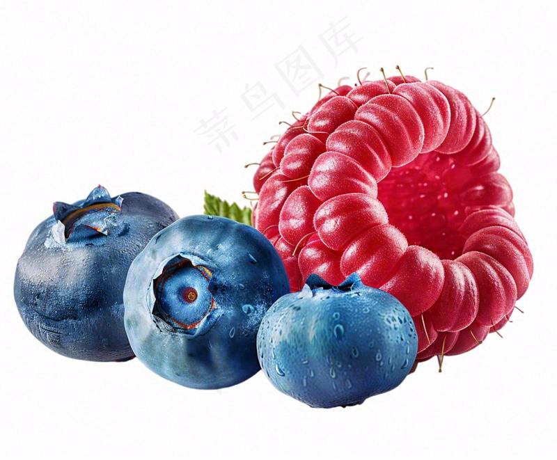 树莓蓝莓水果实物免抠