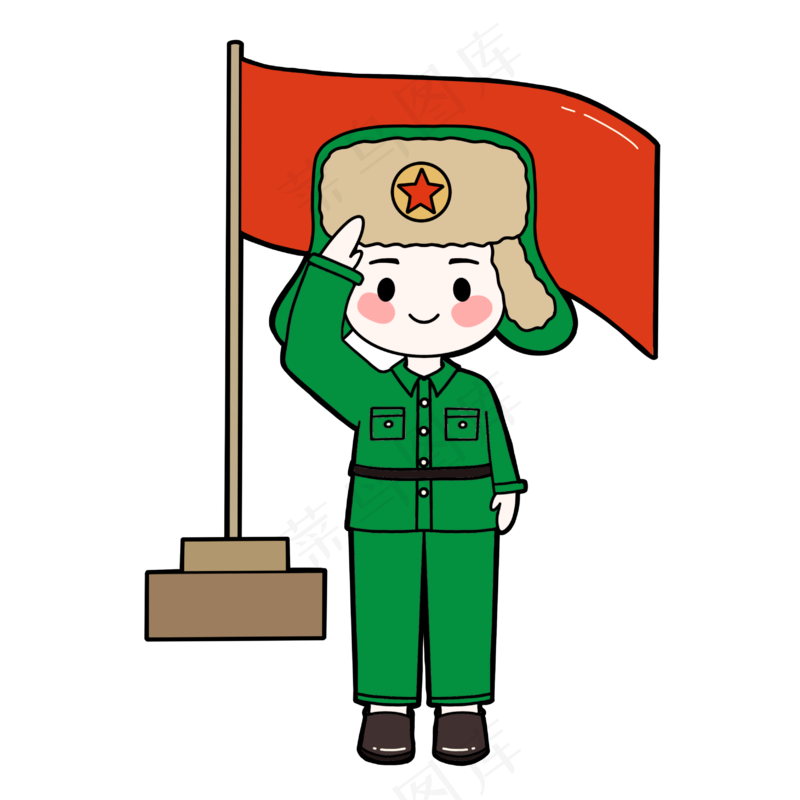 军绿色雷锋人物免扣元素 (17)