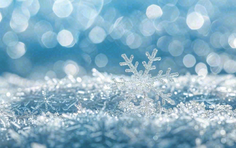 冬天雪花闪耀素材唯美立冬冬至小雪大雪摄影图(1376x864)