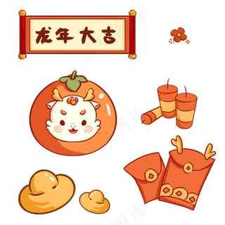 龙年国潮贴纸56psd 源文件 设计 免扣素材