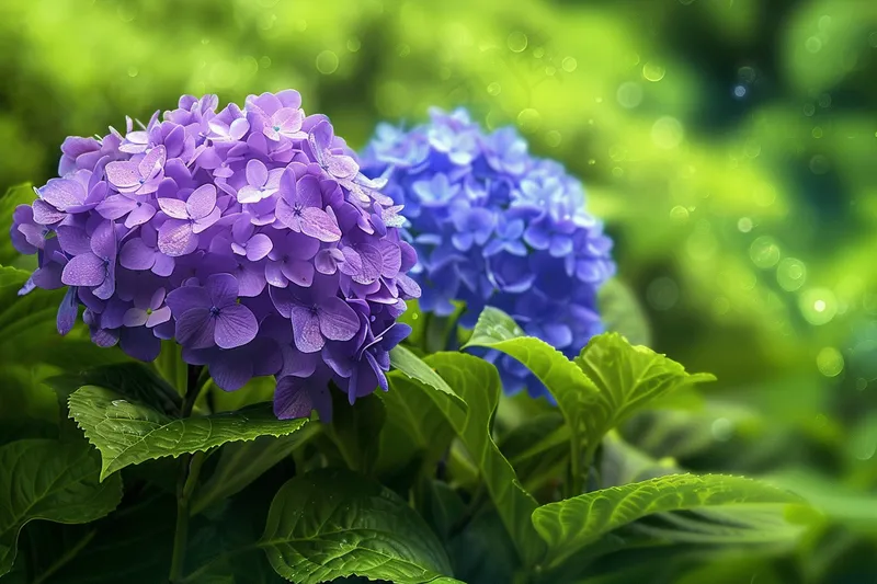 蓝紫绣球花鲜花摄影图(4032x2688)