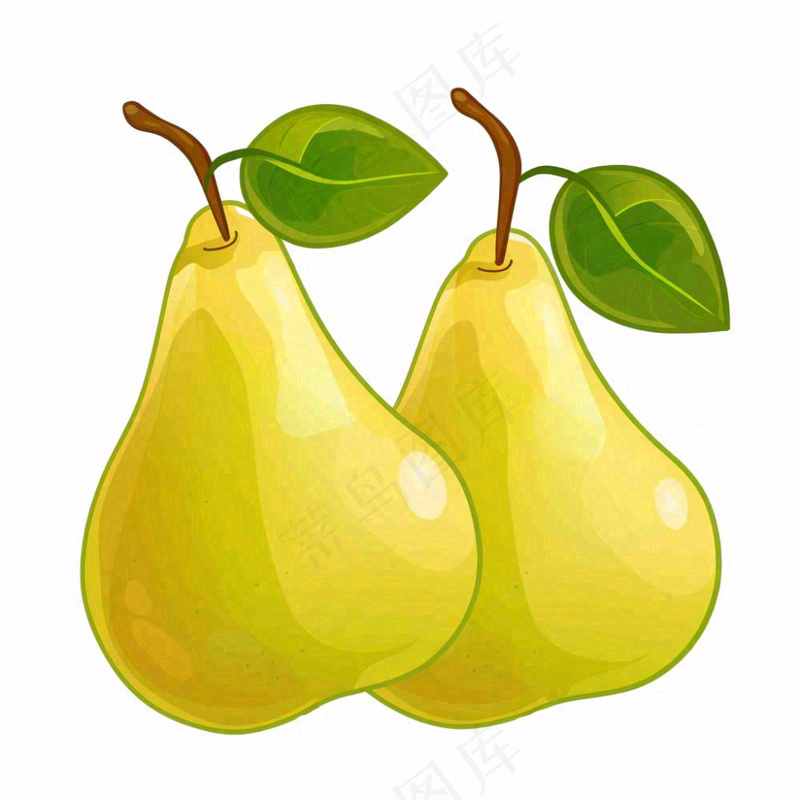 梨啤梨水果卡通插画免抠