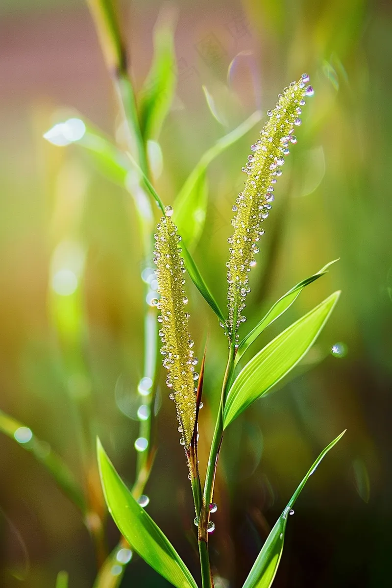 春天梅雨季的植物雨水露珠摄影图(2688x4032)