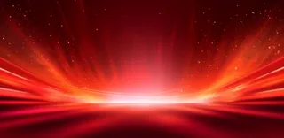 红色喜庆线条曲线科技风粒子流光特效红色展板背景