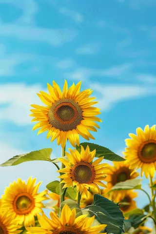 向日葵向阳鲜花摄影图