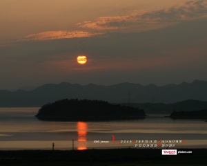 朝霞夕阳美景